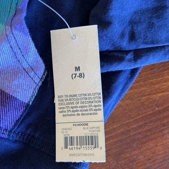 Faded Glory Girls Reversible Knit Hooded Jacket Size 7-8 Medium Lightweight - Picture 4 of 7